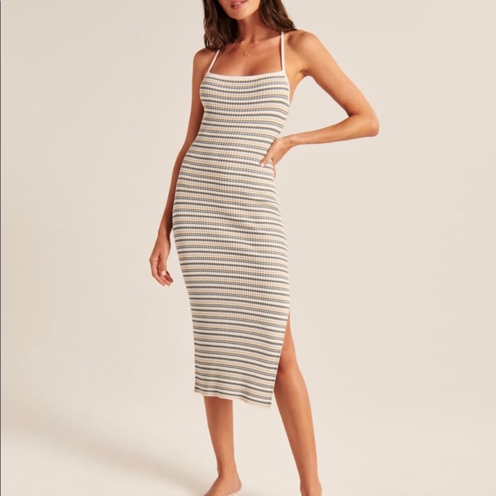 Abercrombie lace-up ribbed dress